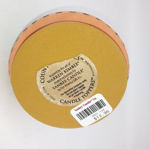 Yankee Candle Topper Lid Country Cow w/ small head Warren Kimble Folk Art - Picture 7 of 7